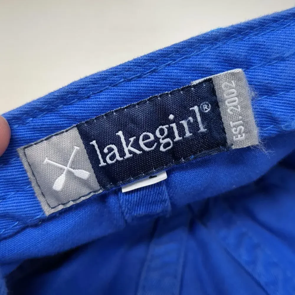 Lakegirl Baseball Cap Blue One Size Embroidered Winged Oars Logo Strapback Hat